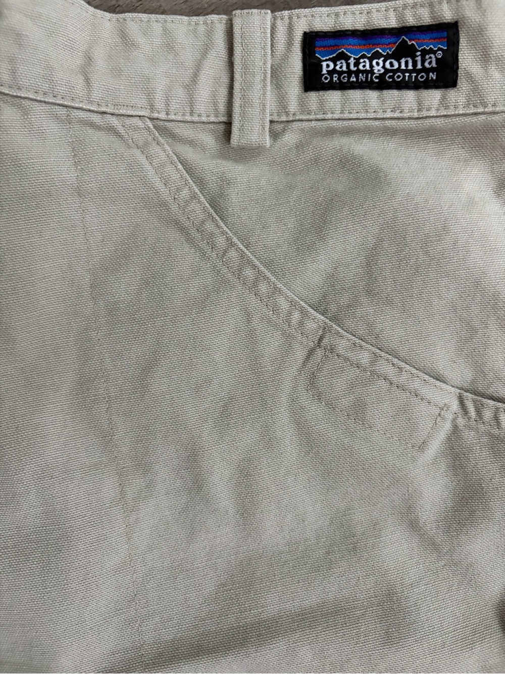 Vintage Patagonia Organic Cotton Stand Up Shorts Womens 10 Beige Canvas Y2K